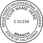 California Professional Engineer Seal Rubber Stamp